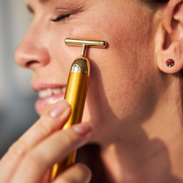 24K T-Shape Gold Vibrating Face Massager  SkinWorks