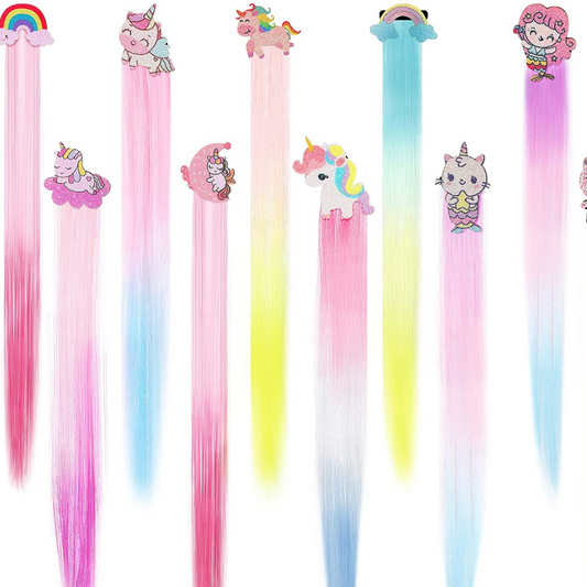 Unicorn Ombre Colour Strands For Kids ( Set of two assorted designs) .