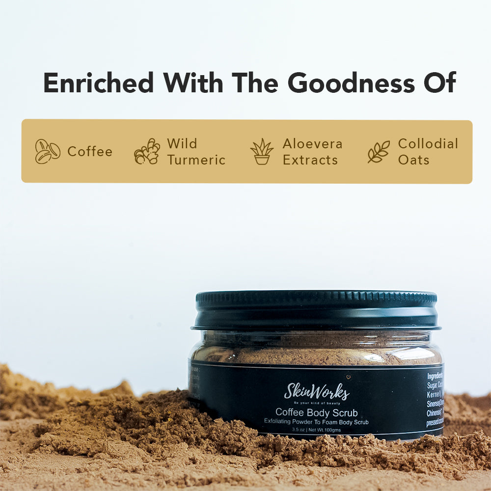 Coffee & Oats Body Scrub + Body Wash (Powder to foam)